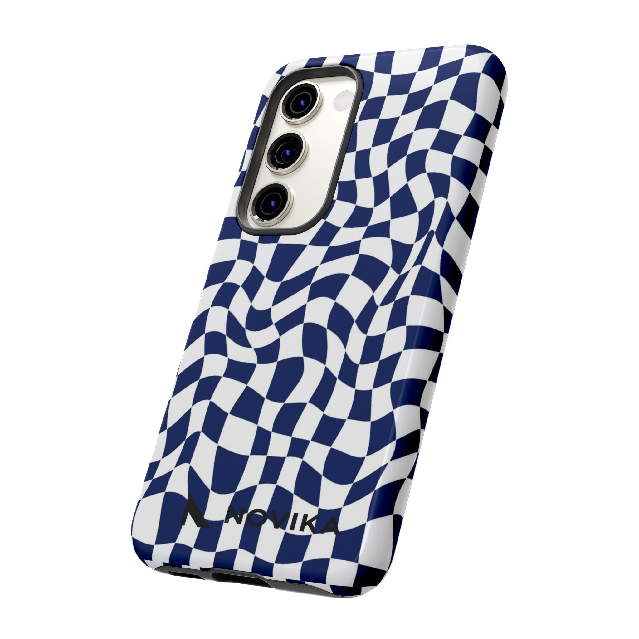 Navy Wavy Checker