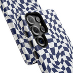 Navy Wavy Checker