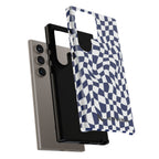 Navy Wavy Checker