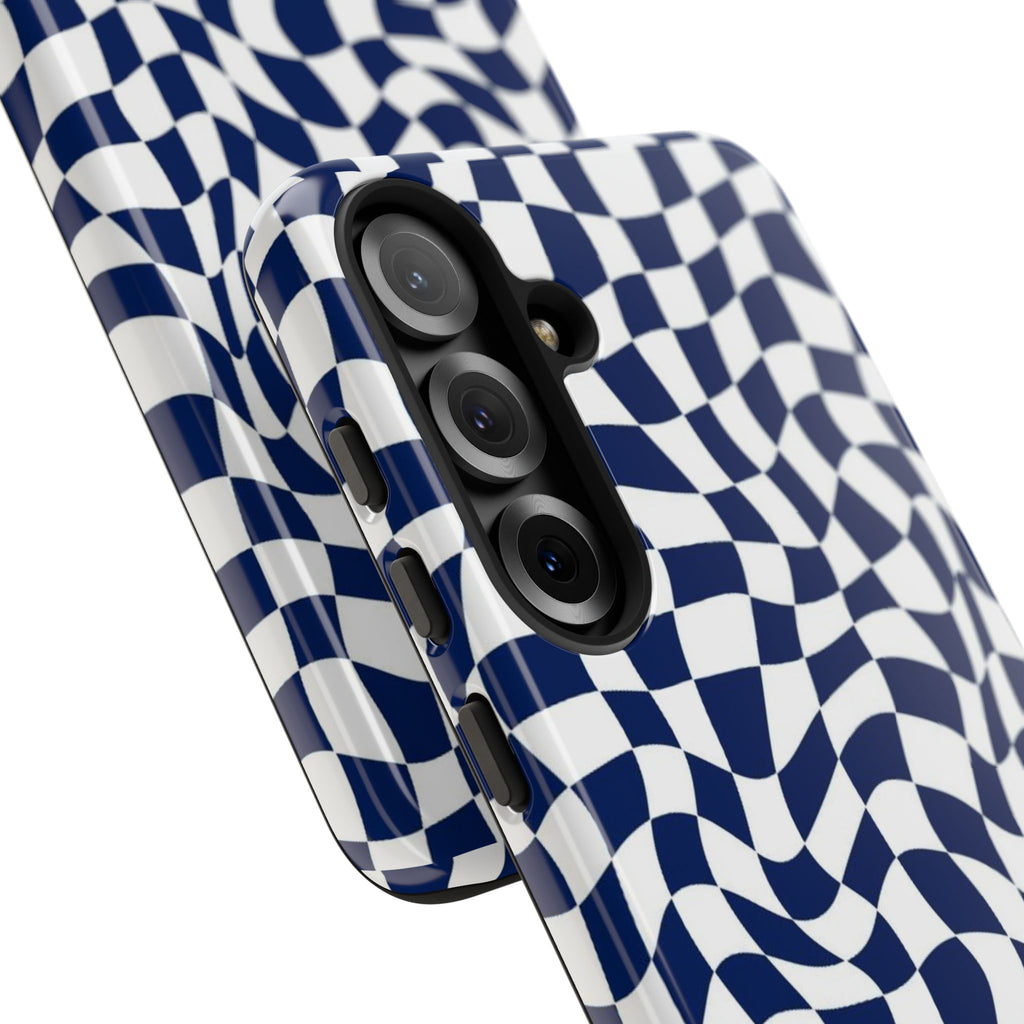 Navy Wavy Checker