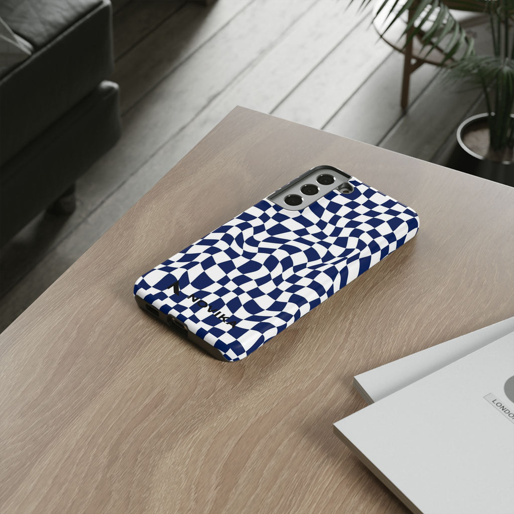Navy Wavy Checker