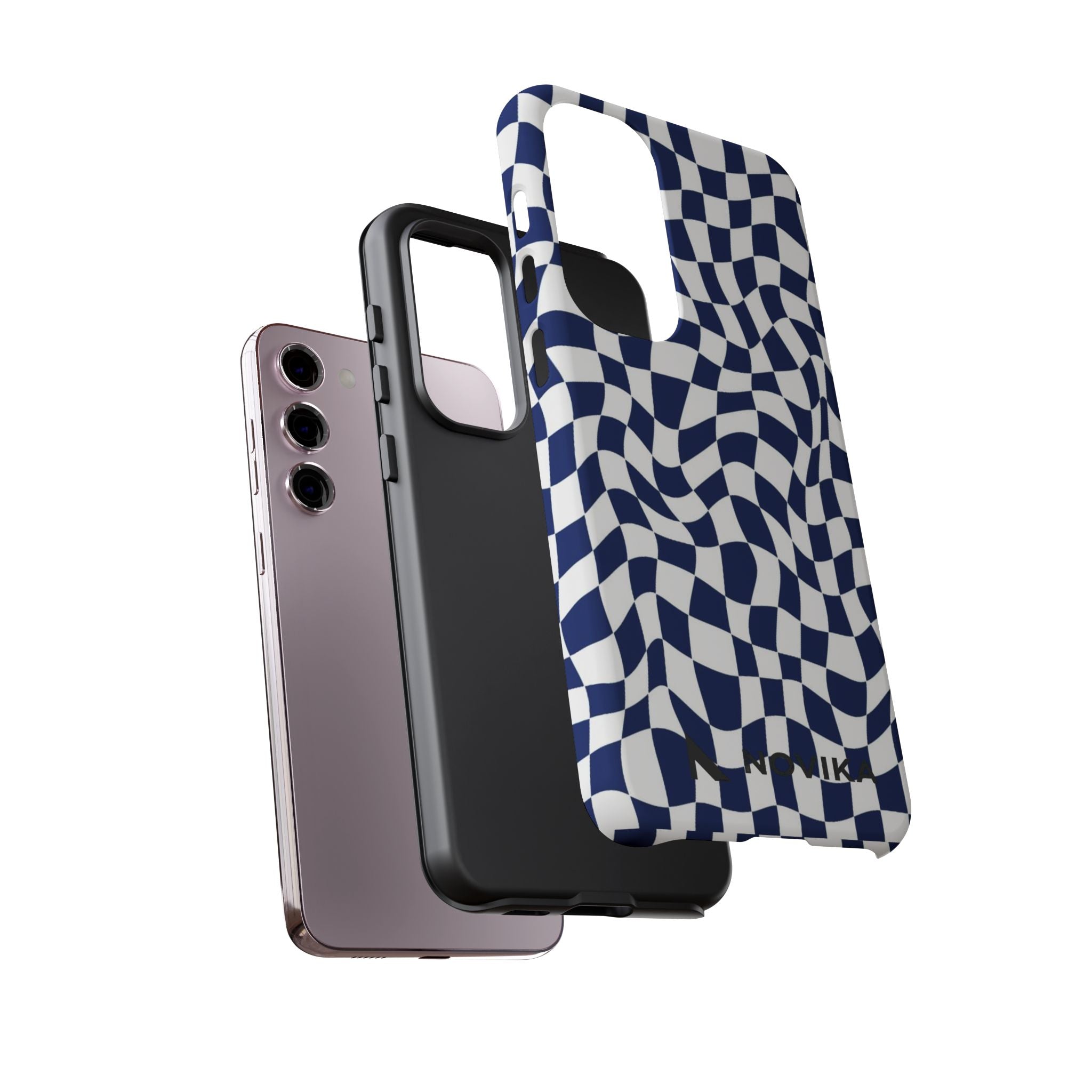 Navy Wavy Checker