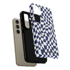 Navy Wavy Checker
