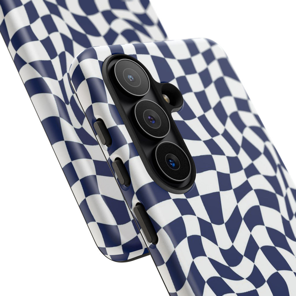 Navy Wavy Checker