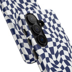 Navy Wavy Checker