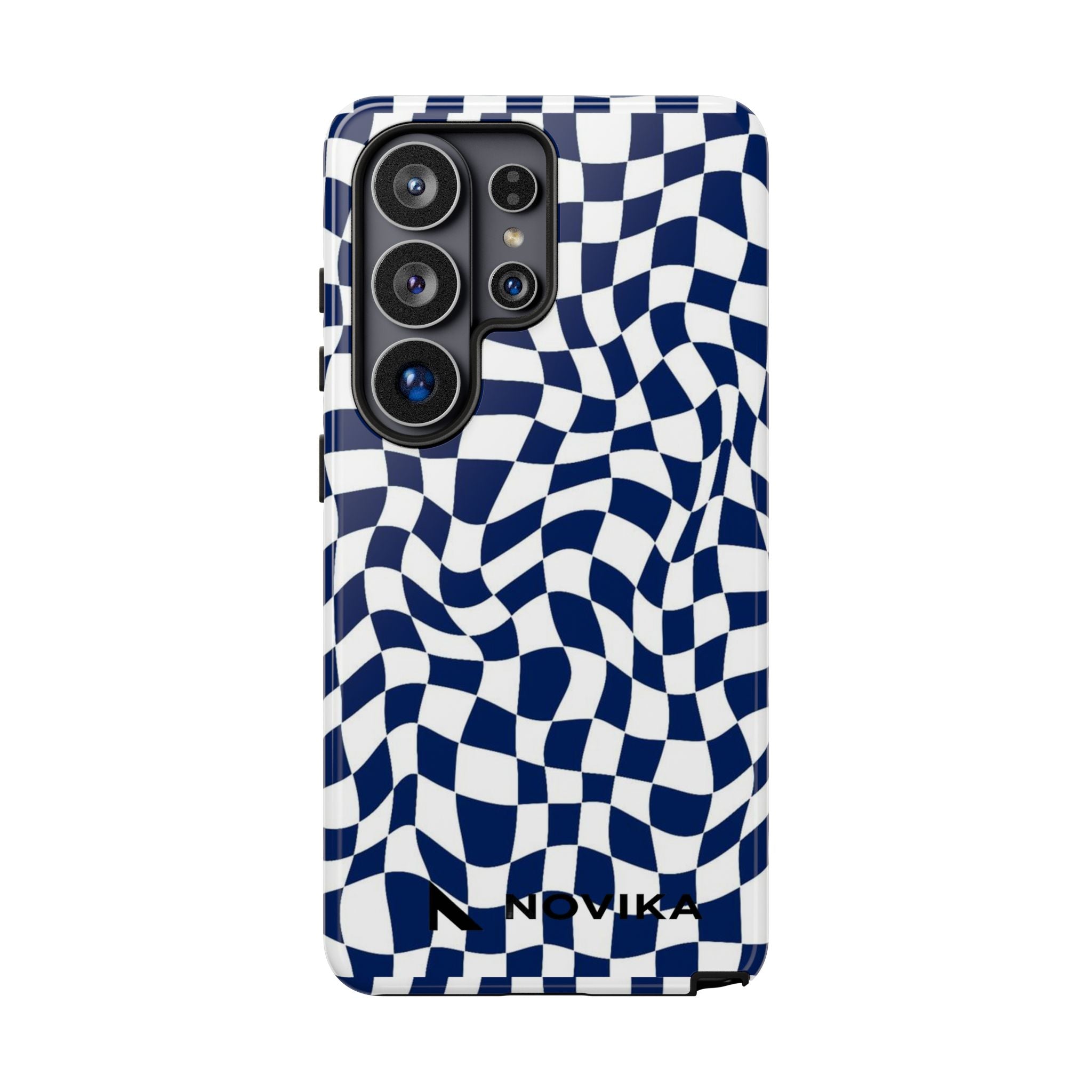 Navy Wavy Checker