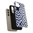 Navy Wavy Checker