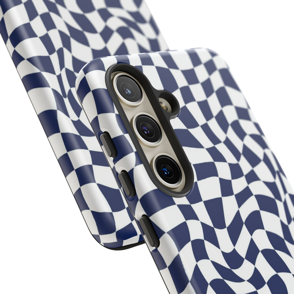 Navy Wavy Checker