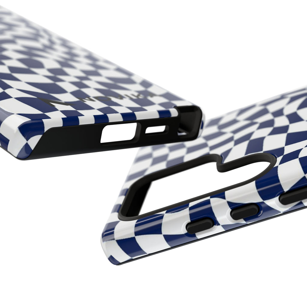Navy Wavy Checker