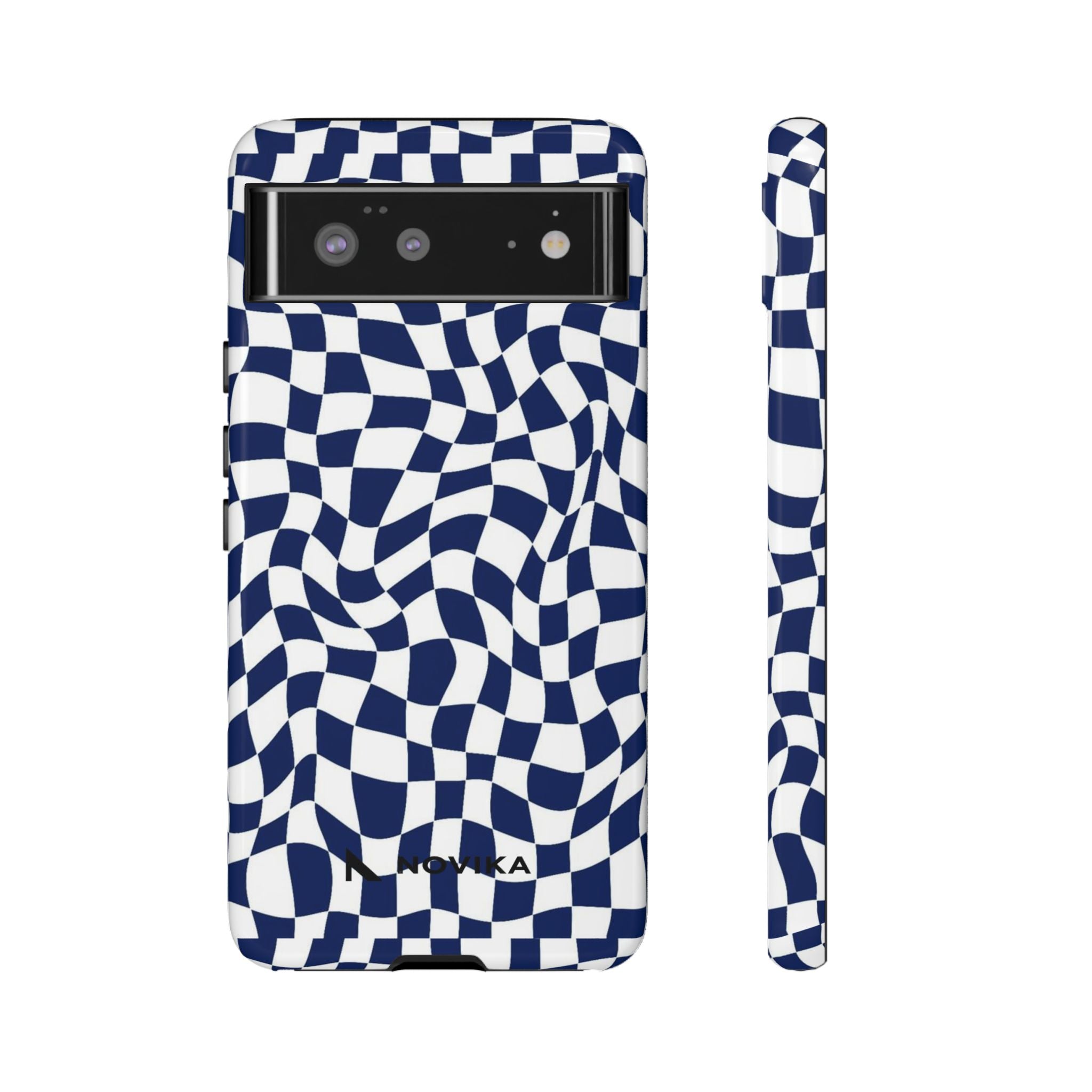 Navy Wavy Checker