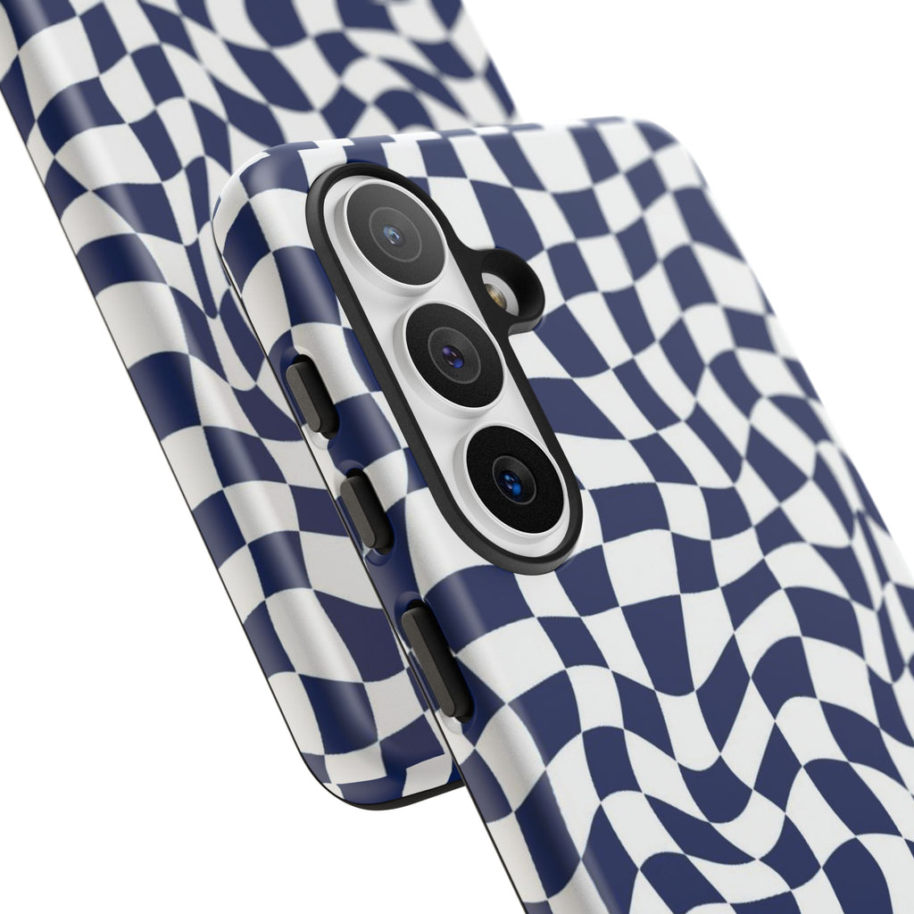 Navy Wavy Checker