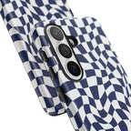 Navy Wavy Checker