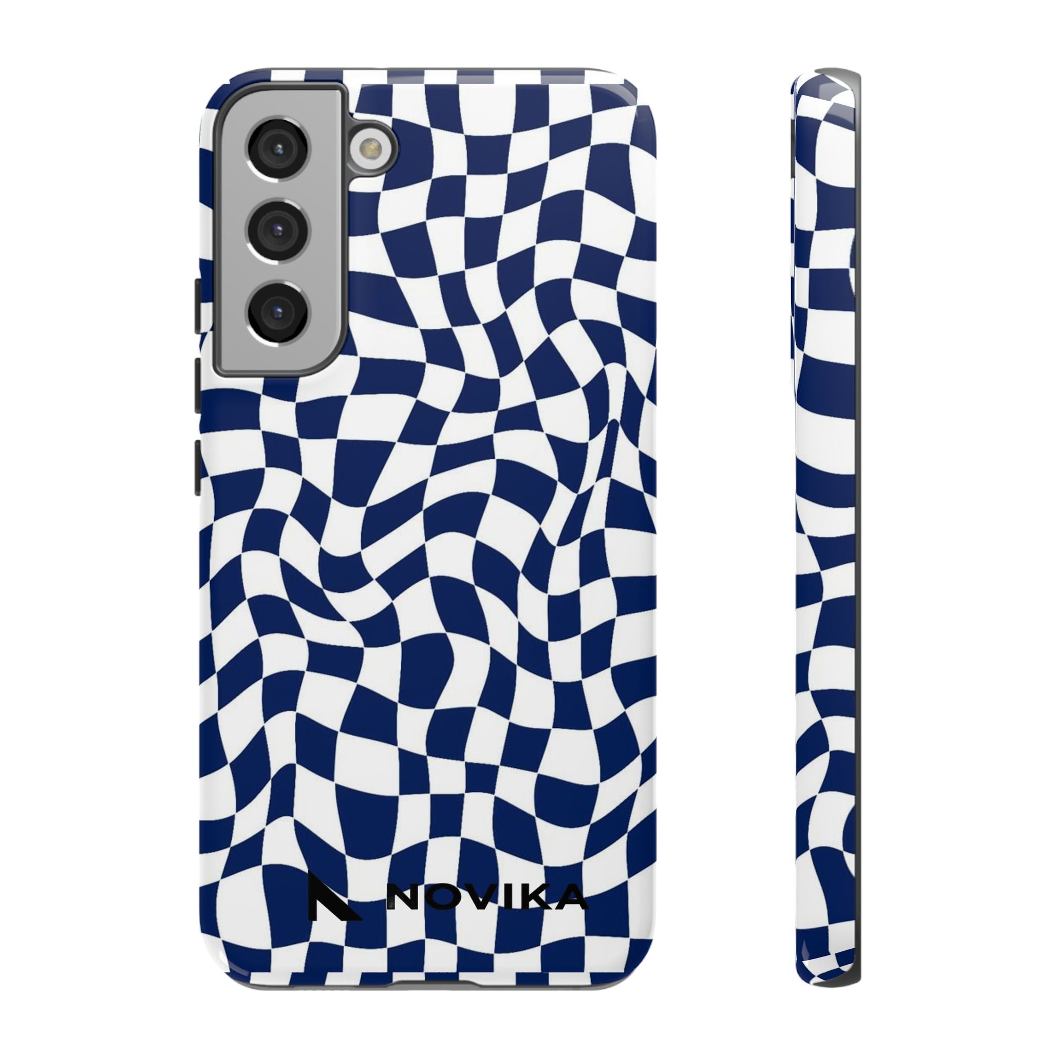 Navy Wavy Checker