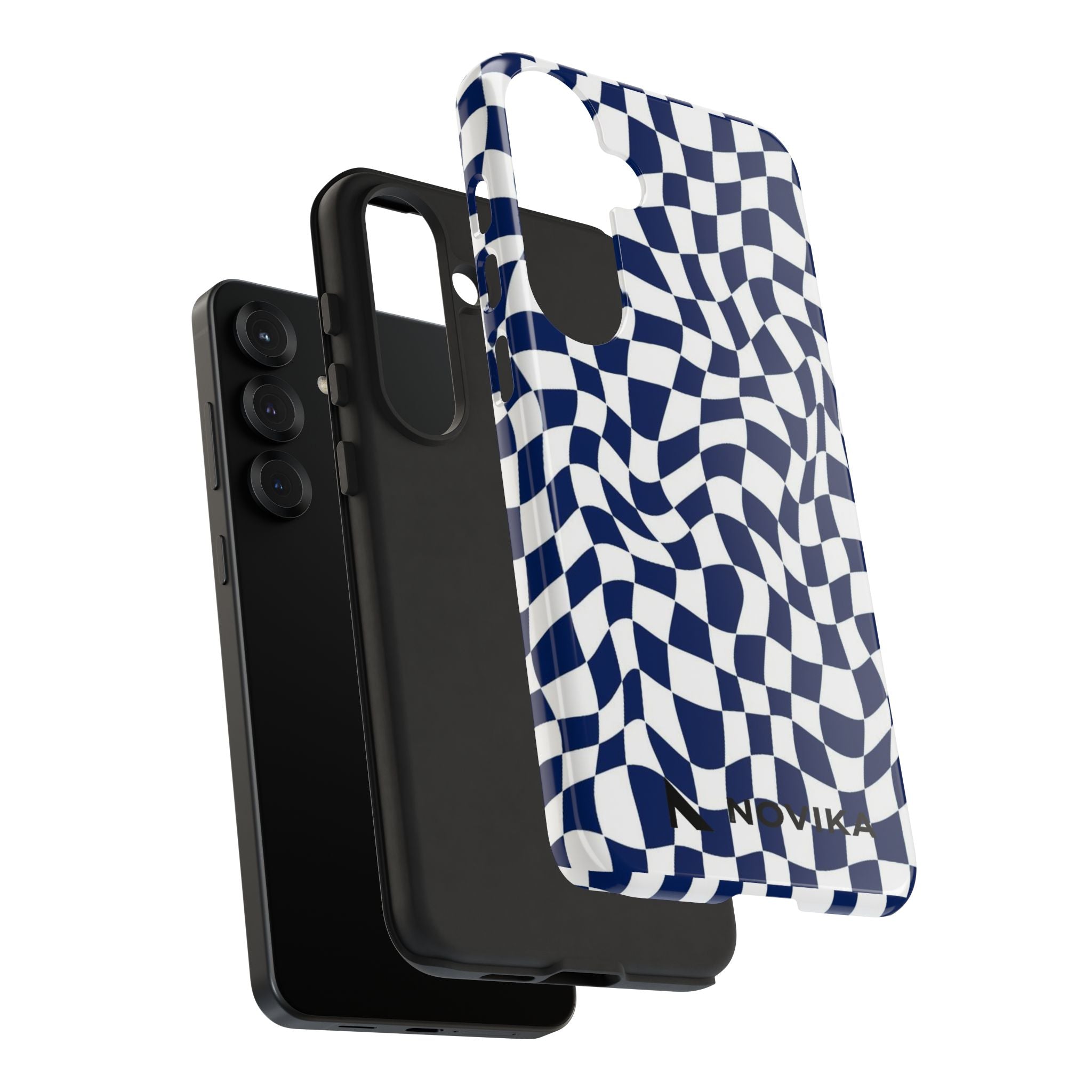Navy Wavy Checker