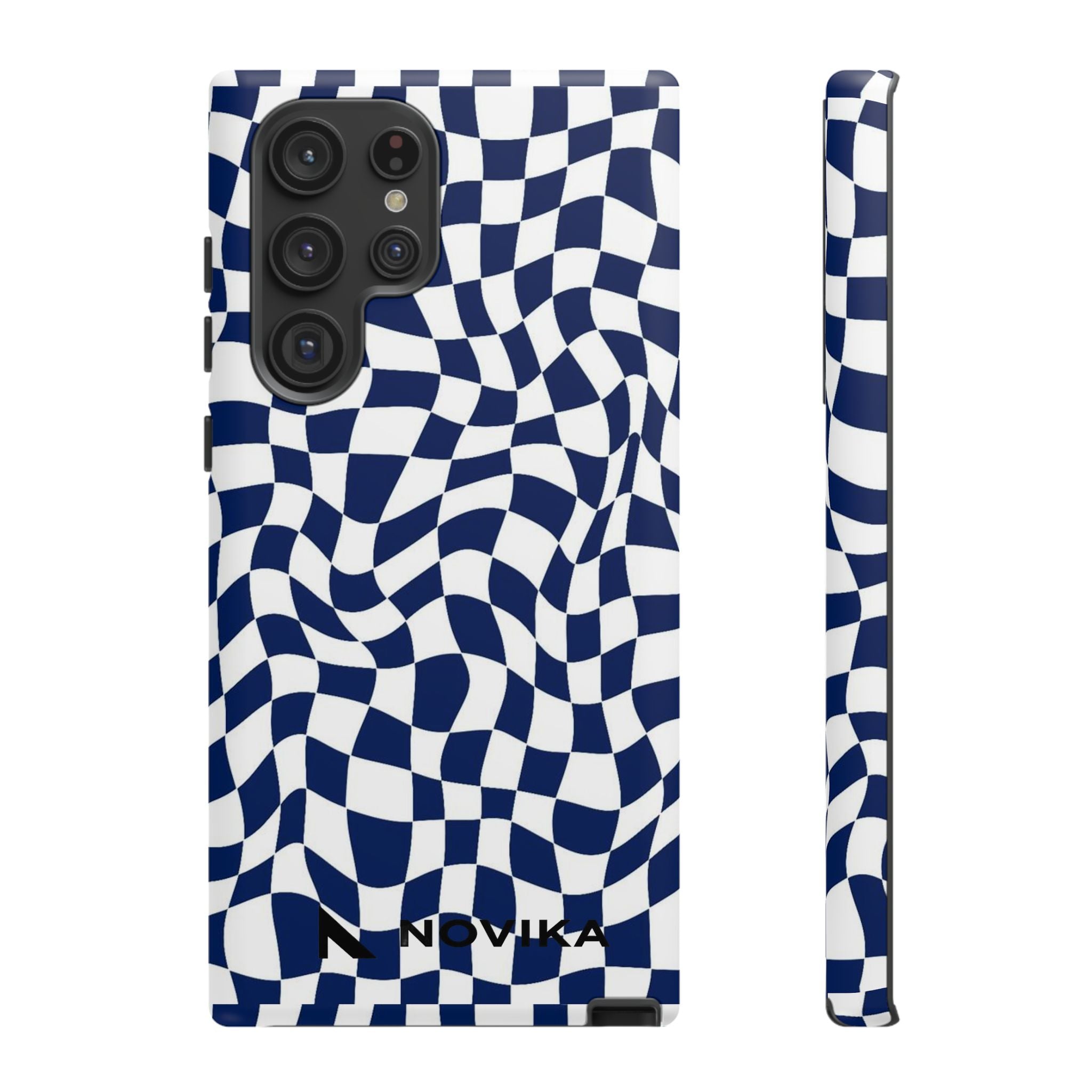 Navy Wavy Checker