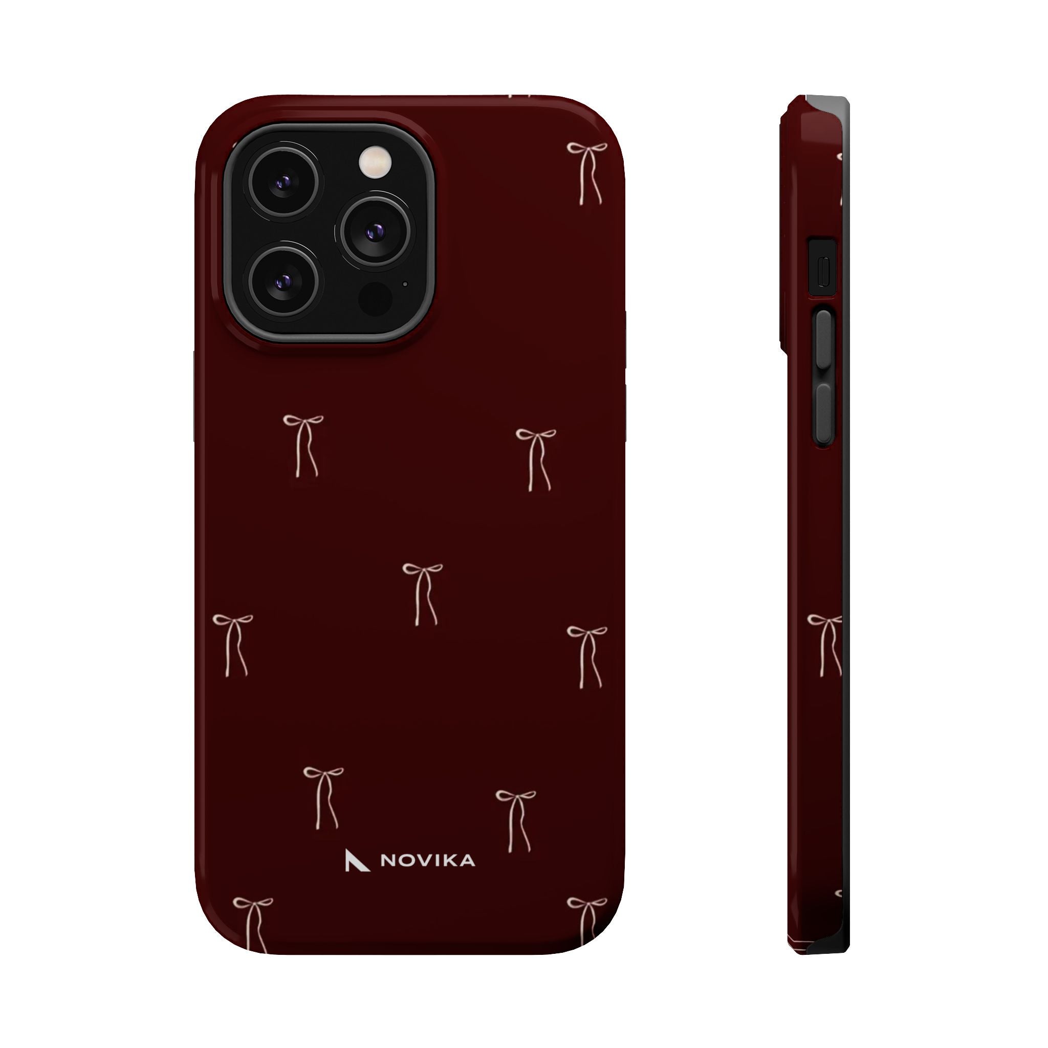 wine red bows