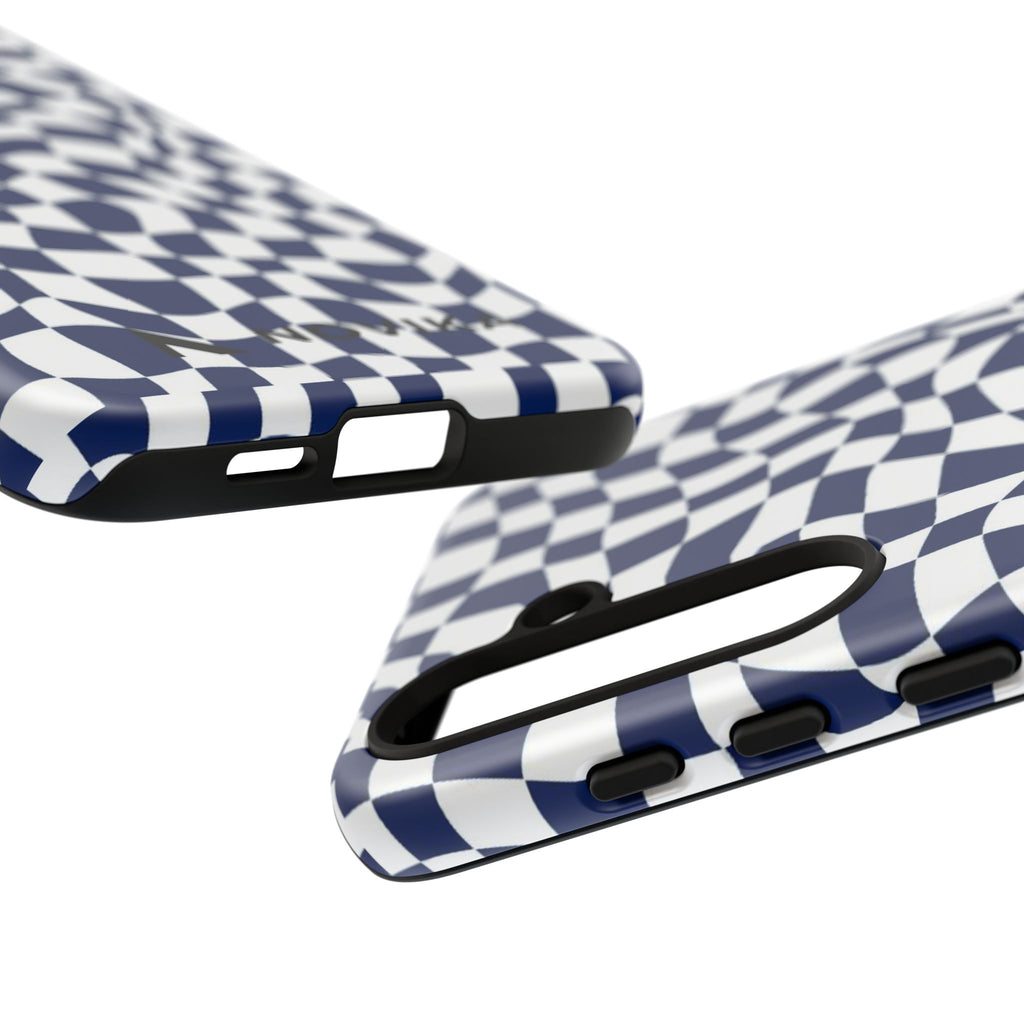 Navy Wavy Checker